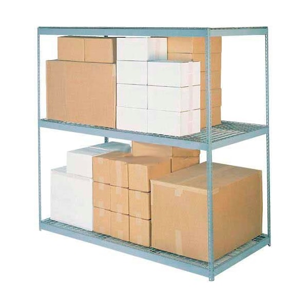 Global Industrial 3 Shelf, Heavy Duty Boltless Shelving, 72inW x 48inD x 96inH, Wire Deck B2296816 - main